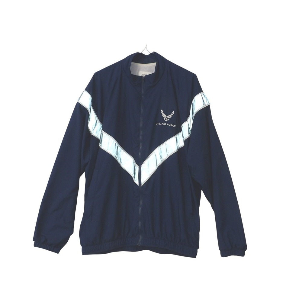 US Air Force Reflective Track Jacket Navy Blue U.S. Air Force Emblem Zip Up
